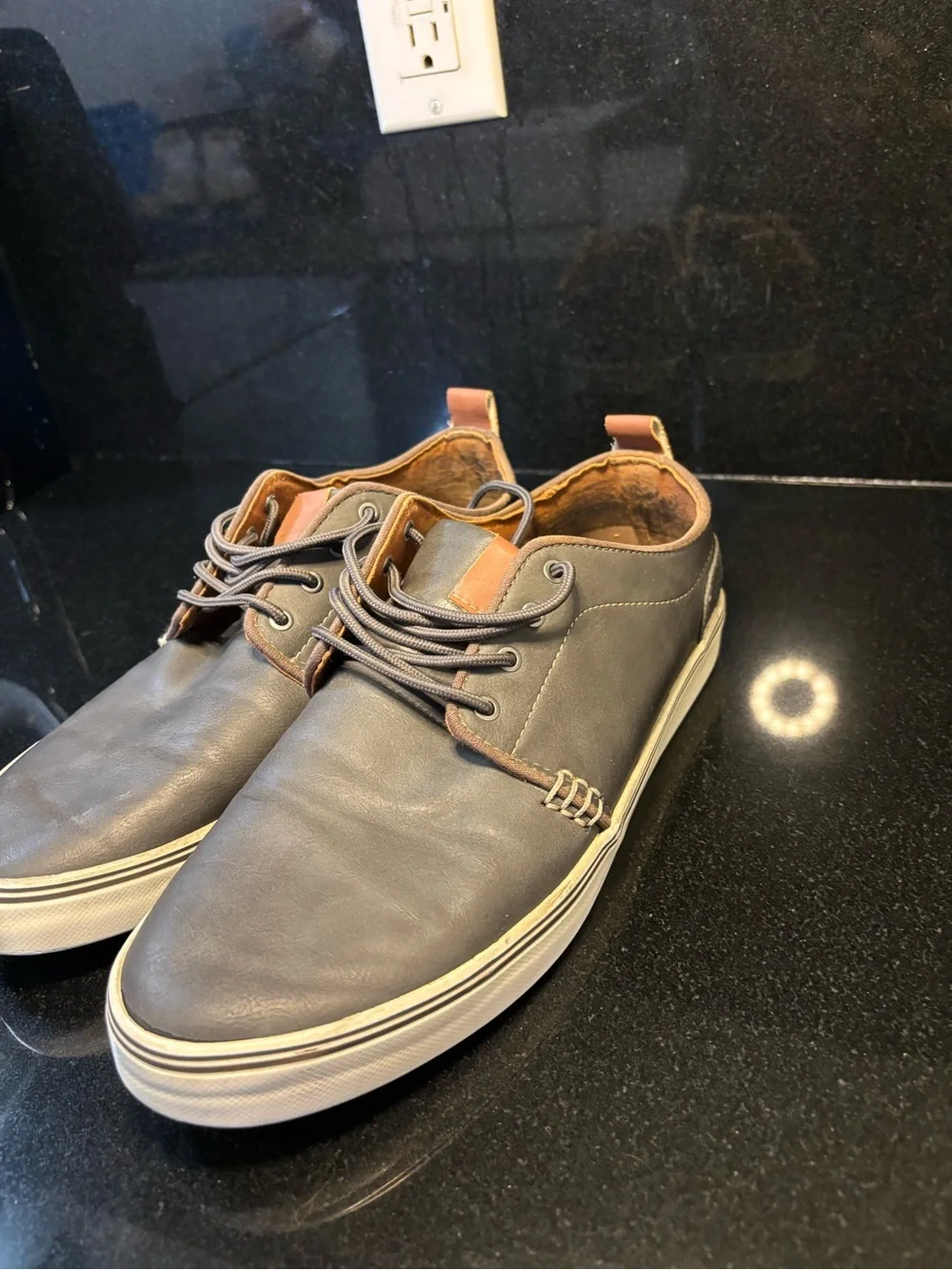 Goodfellow & Co Men's Dark Brown Chukka-Style Lace-Up Boots with Tan Accents